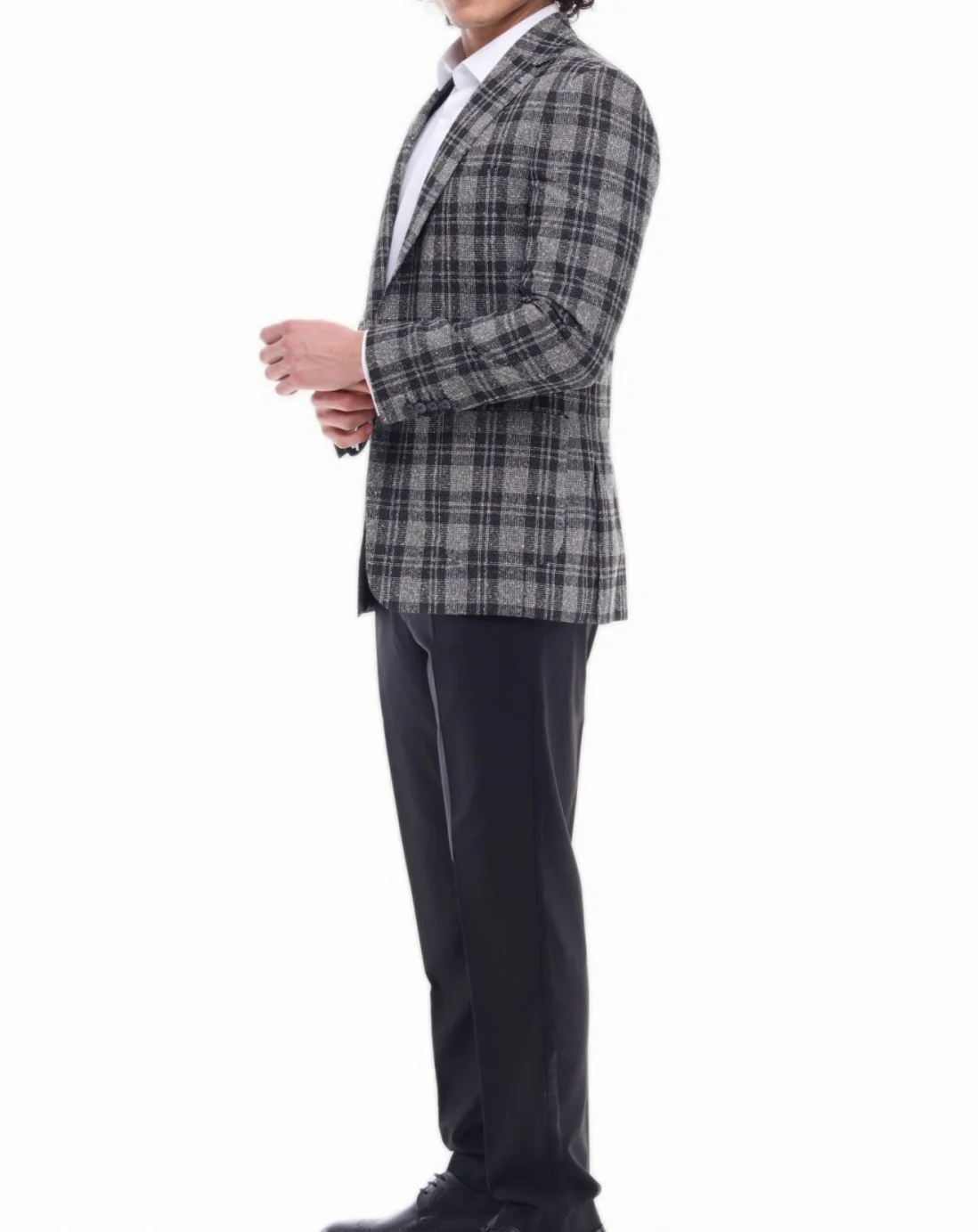 ICONIC POSHER - Grey & Black Check Blazer