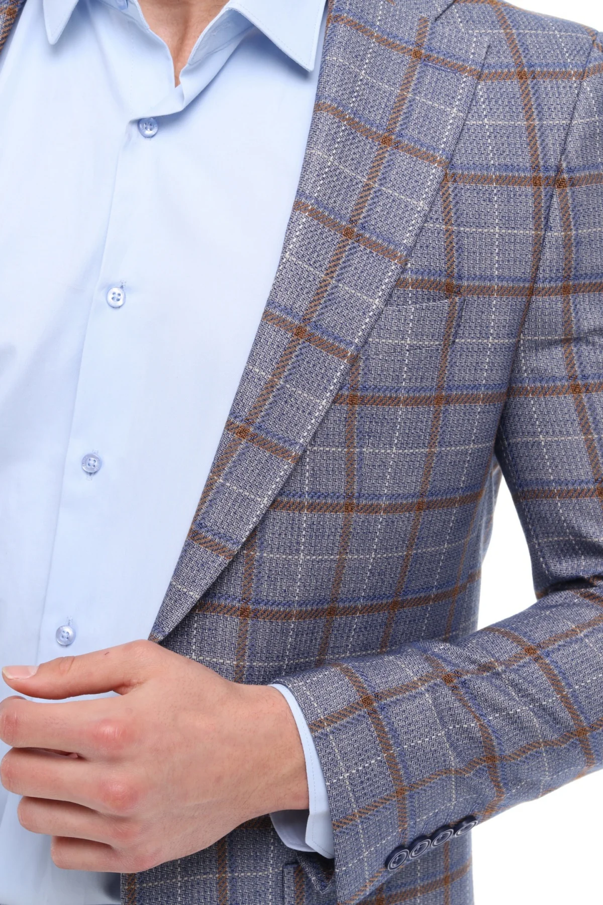 ICONIC MAJESTIC - Lilac & Brown & Wine Check Blazer