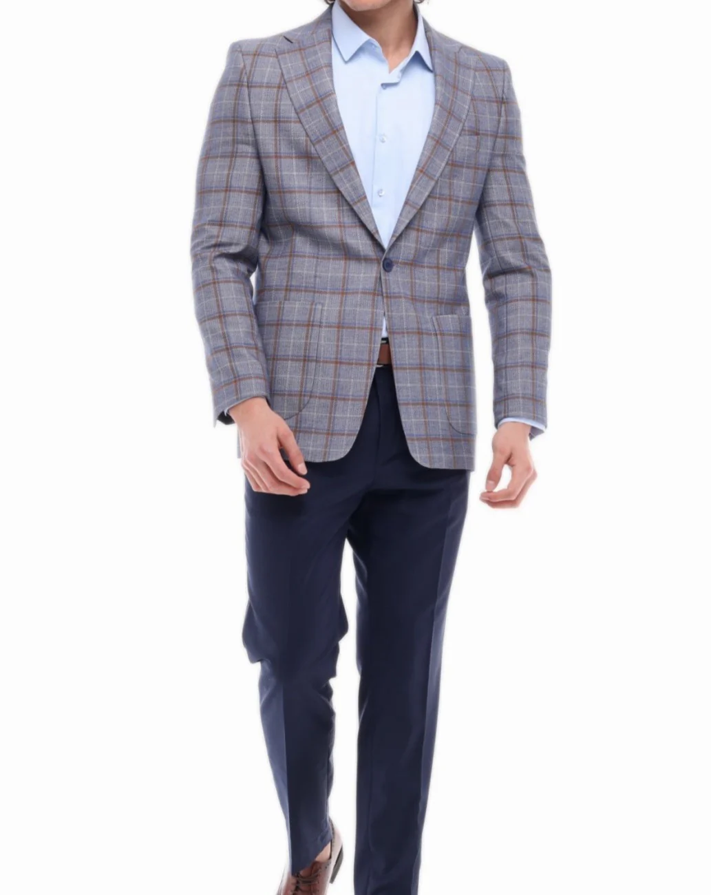 ICONIC MAJESTIC - Lilac & Brown & Wine Check Blazer