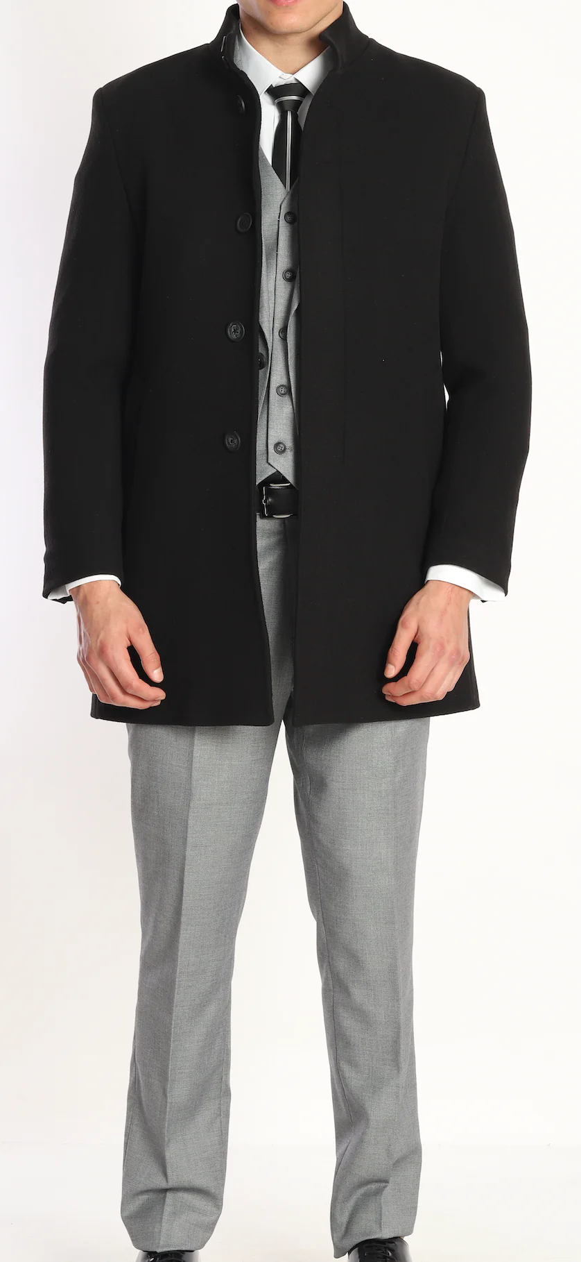 BARRON OVERCOAT - Black Pure Wool By BARRON, Italy