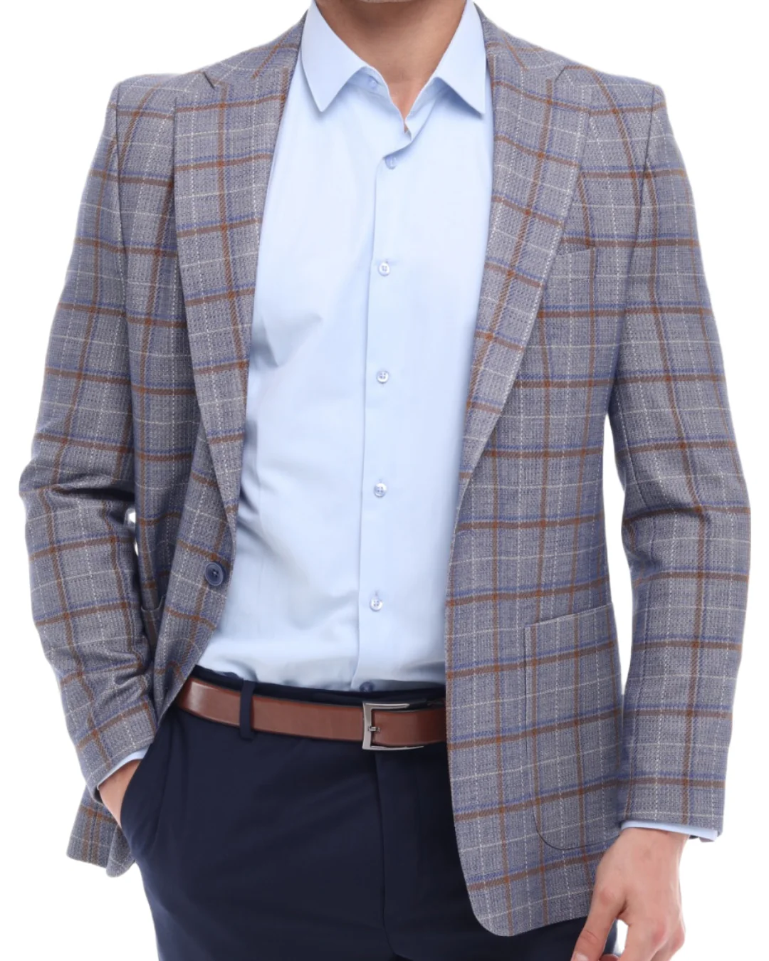 ICONIC MAJESTIC - Lilac & Brown & Wine Check Blazer