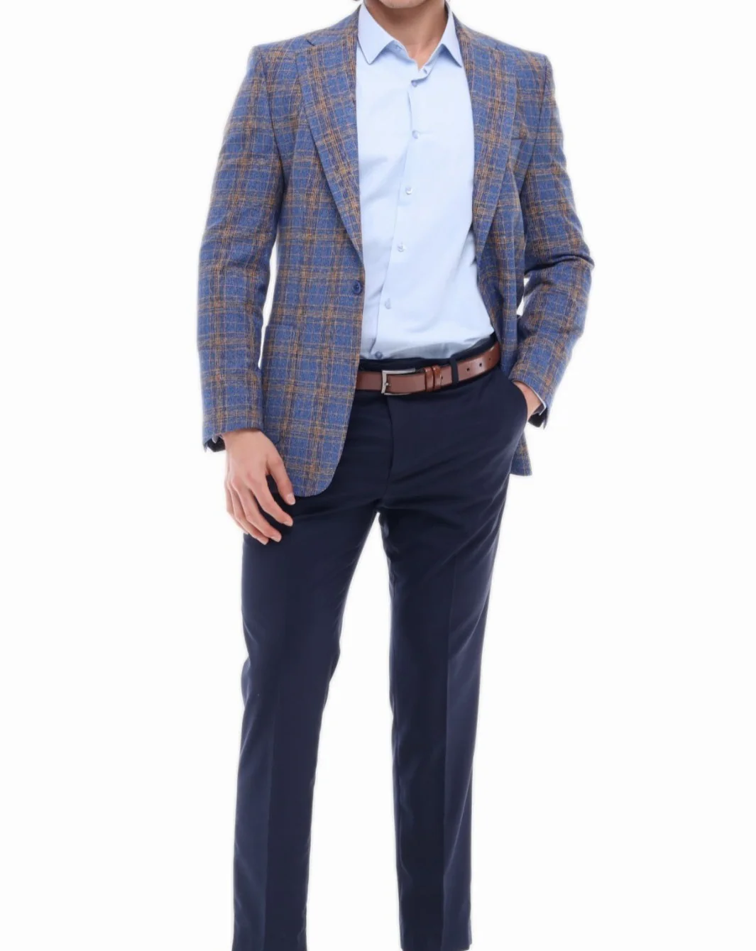 ICONIC STUNNING - Blue & Brown Check Blazer