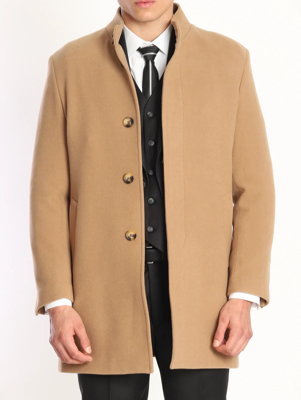 BARRON OVERCOAT - Tan Pure Wool By BARRON, Italy