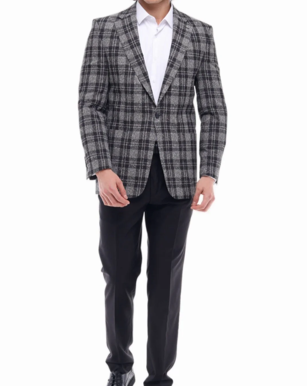 ICONIC POSHER - Grey & Black Check Blazer