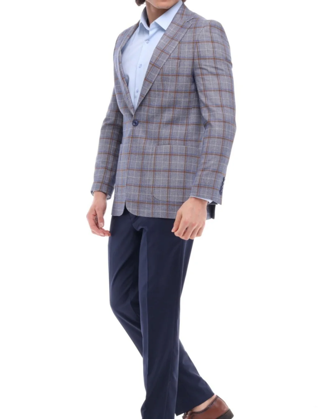 ICONIC MAJESTIC - Lilac & Brown & Wine Check Blazer