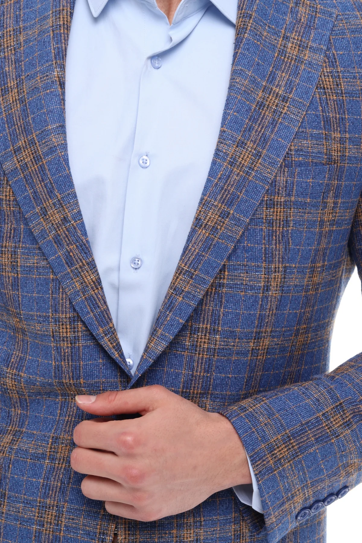 ICONIC STUNNING - Blue & Brown Check Blazer